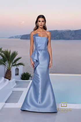 Terani Couture 261M6462 Elegant Glamorous Evening Peplum Mermaid Formal Mikado Dress