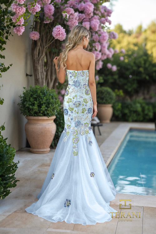 Terani Couture 261P6193 Sophisticated Strapless Sweetheart Formal Beaded Tulle Dress