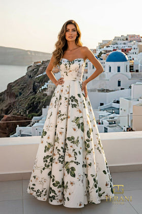 Terani Couture 261P6705 Formal Strapless A-Line Pleated Evening Premium Dress