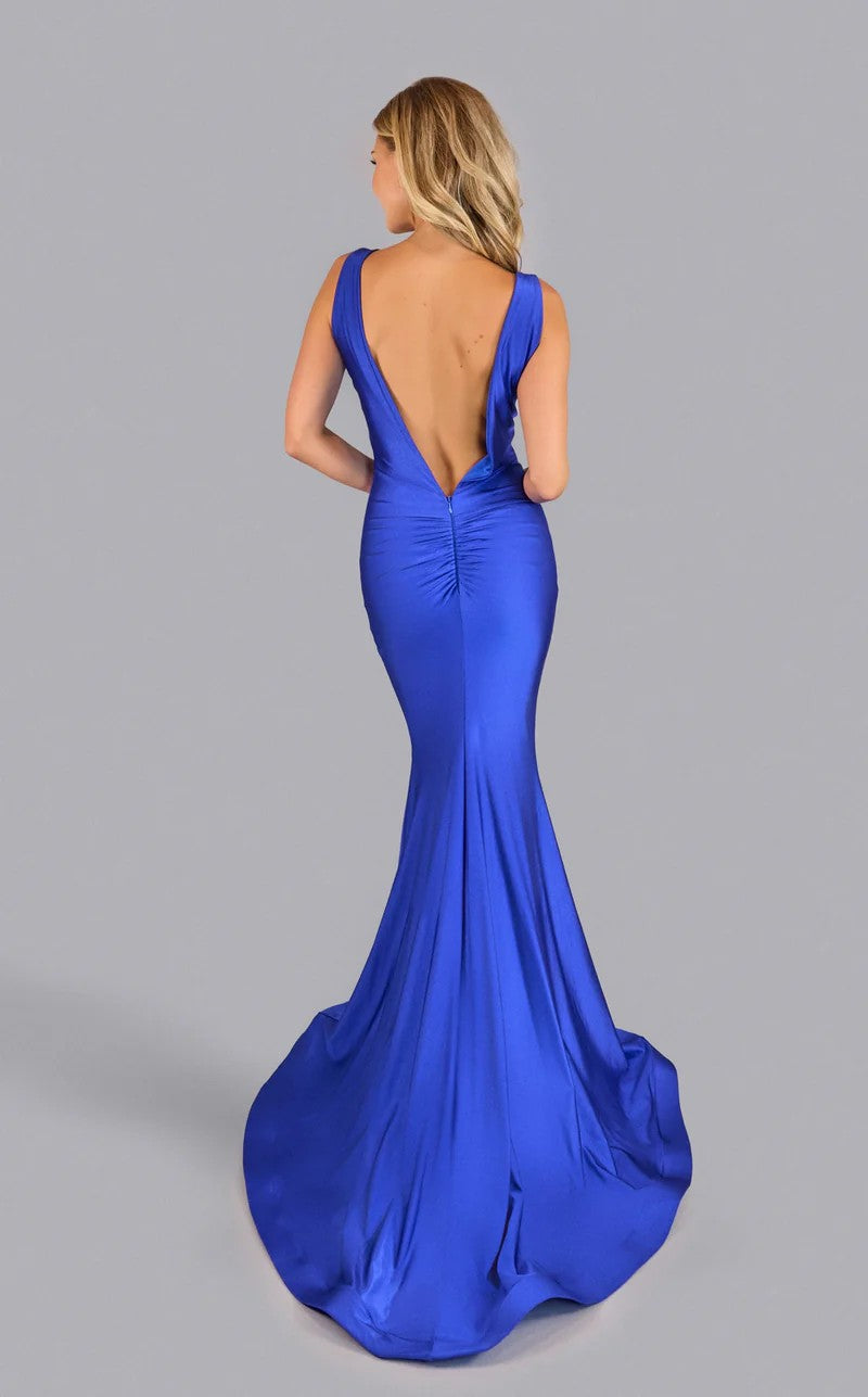 Jessica Angel JA2623 Deep V-Neck Sleeveless Mermaid Open Back Dress