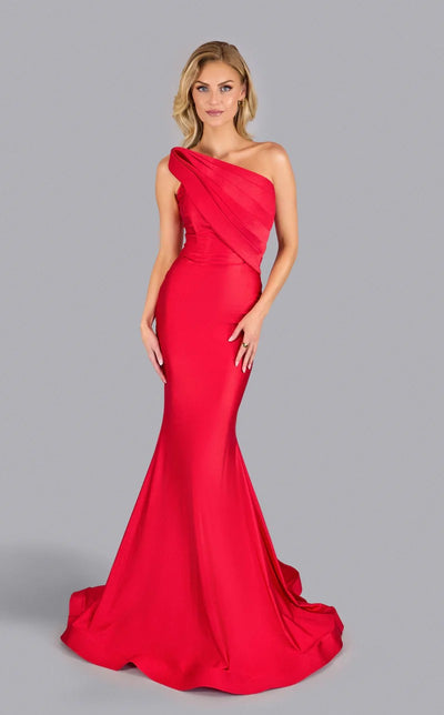 Prom Dresses Long Mermaid Formal Pleated Prom Dress Red