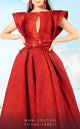 Fouad Sarkis 2635 Structured Shoulder Red Ball Gown by MNM Couture