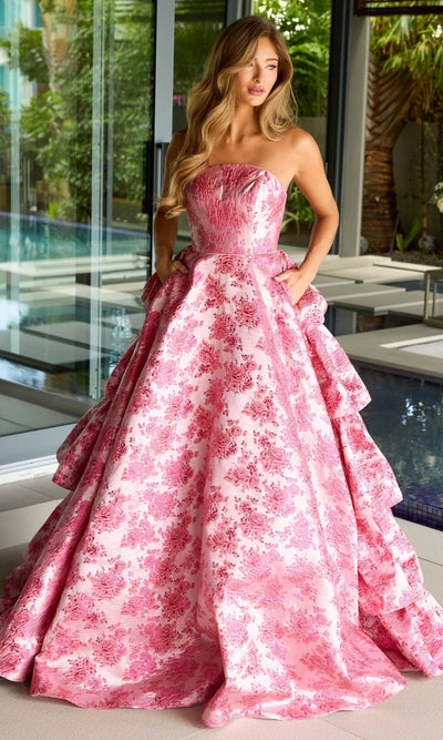 Ava Presley 26412 Classic Floral Long A-Line Strapless Dress