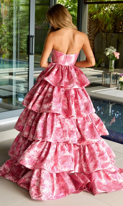 Ava Presley 26412 Classic Floral Long A-Line Strapless Dress