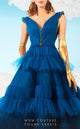 Fouad Sarkis 2641 Teal Layered Tulle Ball Gown by MNM Couture
