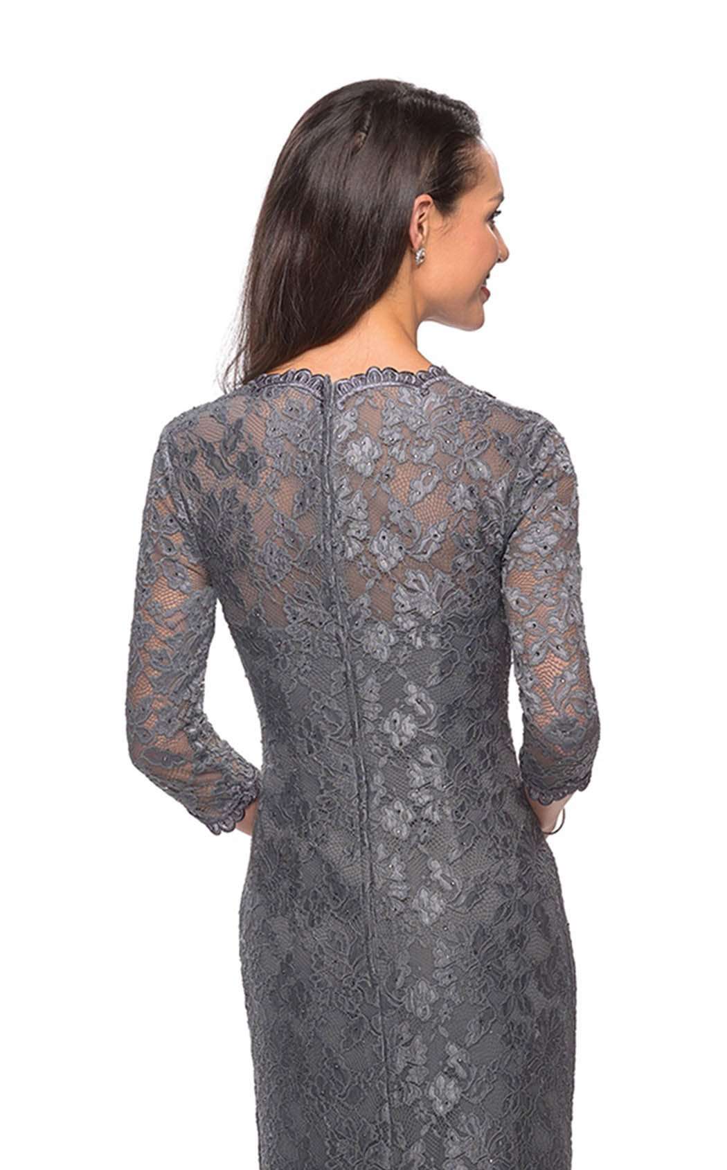 La Femme 26427C Lace Embroidered Slit Sweetheart Prom Dress