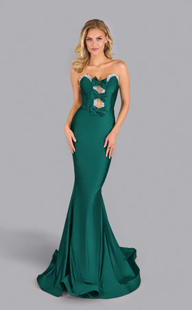 Jessica Angel JA2644 Strapless Sweetheart Mermaid Beaded Prom Jersey Dress