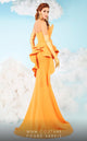 Fouad Sarkis 2647 Mustard Strapless Sculpted Ruffle Gown by MNM Couture