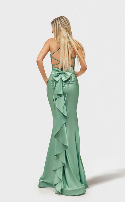 Jessica Angel JA2651 Sweetheart Spaghetti Strap Mermaid High Slit Jersey Dress