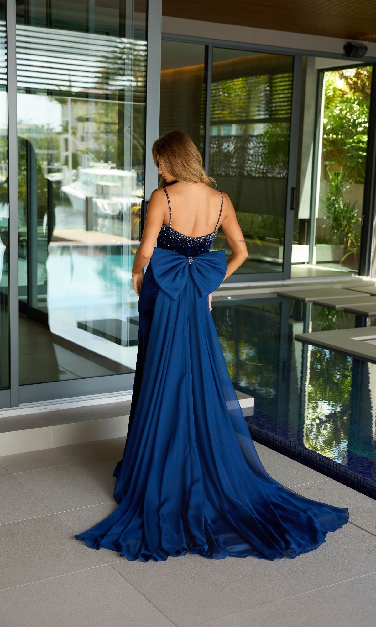 Ava Presley 26522 Long Fitted Scoop Neck Slit Prom Formal Velvet Dress