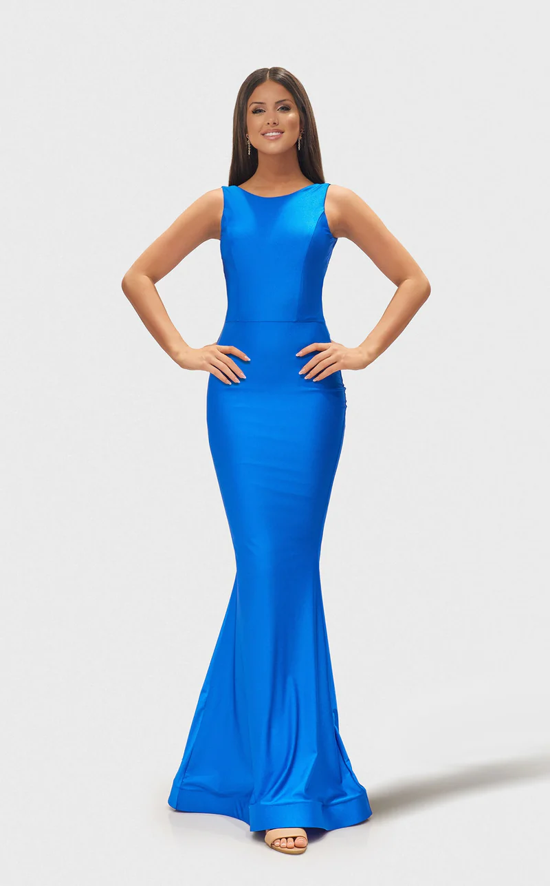 Prom Dresses Fitted Prom Long Formal Evening Dress Medium Blue