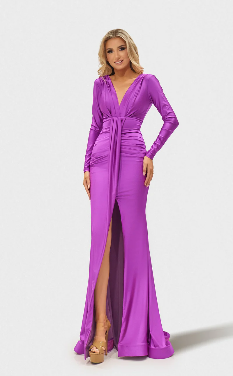 angel sleeve evening dress Angelina Deep Plum Sequin Cape Sleeve Maxi Dress Frock and Frill