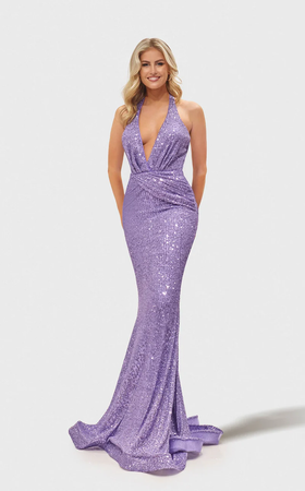 Jessica Angel JA2666 Halter Mermaid Prom Formal Floor-Length Stretch Sequin Dress