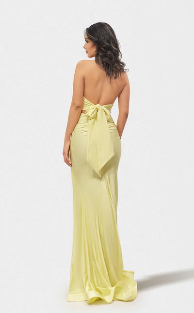 Jessica Angel JA2678 Halter V-Neck Sheath High Slit Prom Formal Jersey Dress