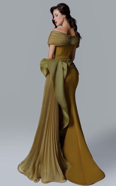 MNM Couture 2692 Olive Off-Shoulder Dress