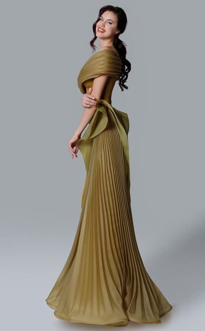MNM Couture 2692 Olive Off-Shoulder Dress