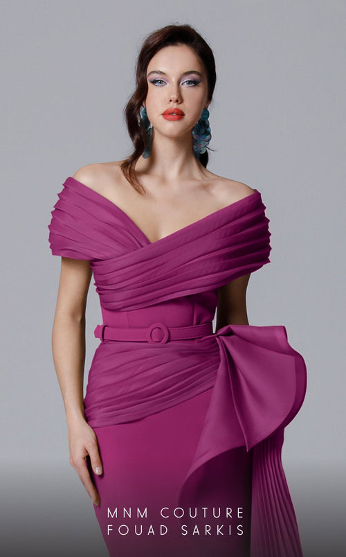 MNM Couture 2692 Olive Off-Shoulder Dress