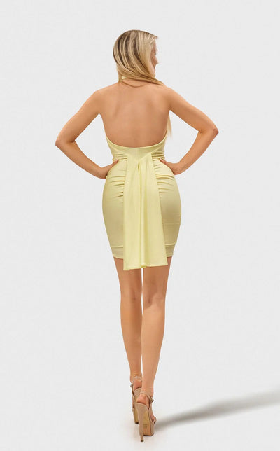 Jessica Angel JA2695 Halter Sweetheart Sheath Open Back Mini Jersey Dress