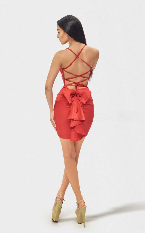 Jessica Angel JA2698 Sweetheart Spaghetti Strap Sheath Mini Homecoming Jersey Dress
