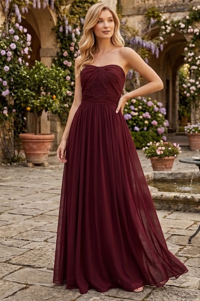 Vestido largo convertible para dama de honor Eva USA 3316 