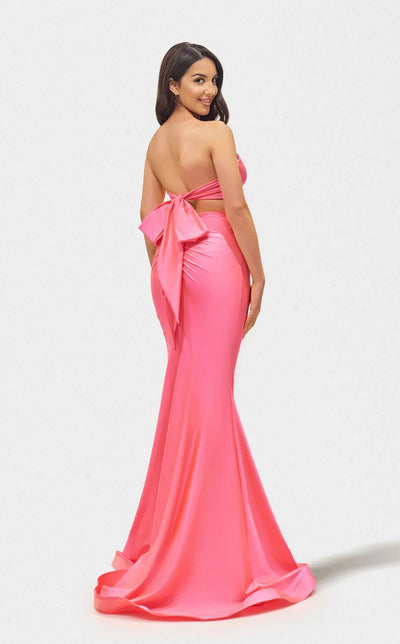Jessica Angel JA2713 Strapless Fitted High Slit Prom Formal Jersey Dress