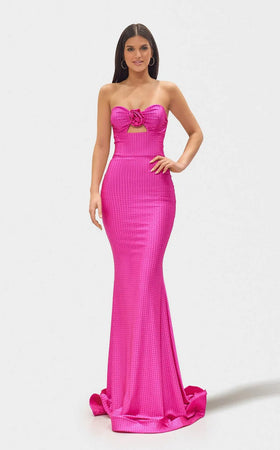 Jessica Angel JA2717 Strapless Sweetheart Mermaid Prom Formal Fuchsia Jersey Dress