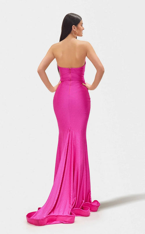 Jessica Angel JA2717 Strapless Sweetheart Mermaid Prom Formal Fuchsia Jersey Dress