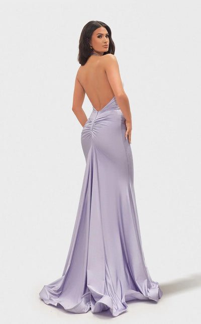 Jessica Angel JA2718 Halter Mermaid Low Back Beaded Prom Formal Jersey Dress