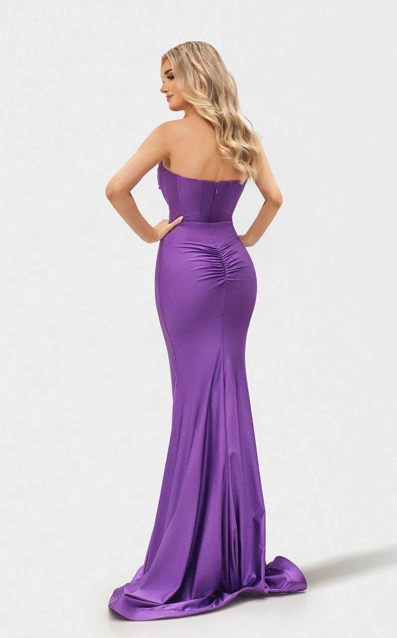 Jessica Angel JA2721 Strapless Fitted Lace-Up Back Prom Formal Jersey Dress