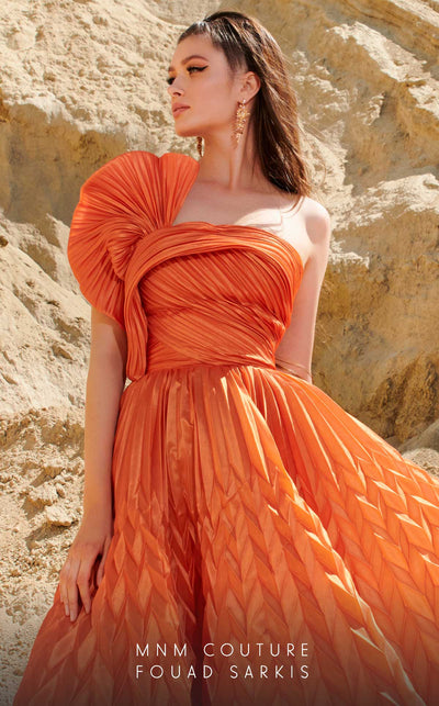 Fouad Sarkis 2746 Ombre Pleated Ball Gown