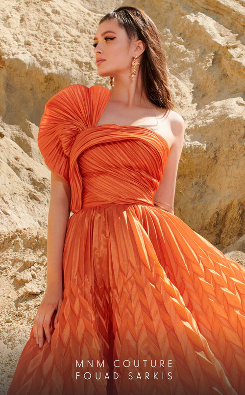 Fouad Sarkis 2746 Ombre Pleated Ball Gown