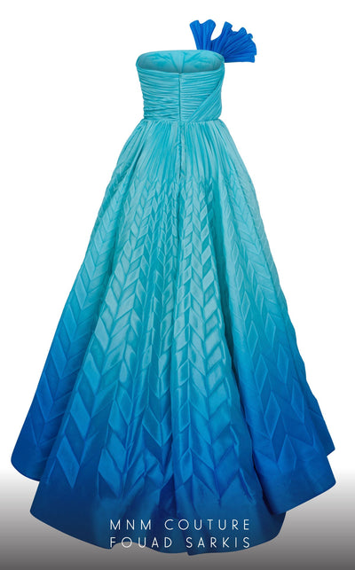 Fouad Sarkis 2746 Ombre Pleated Ball Gown
