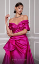 MNM Couture 2747A Mustard Strapless Brocade Gown with Slit and Train