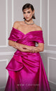 MNM Couture 2747A Mustard Strapless Brocade Gown with Slit and Train