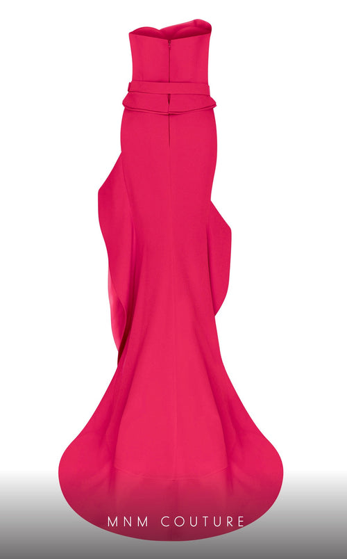 Fouad Sarkis 2755 Strapless Asymmetrical Gown with Belt