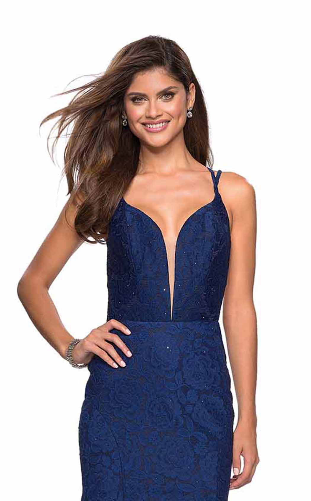 La Femme 27560C Lace Beaded Embroidered Sweetheart Prom Dress