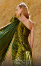Fouad Sarkis 2761 One-Shoulder Draped Gown with Cape