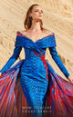 Fouad Sarkis 2762 Off-Shoulder Gown with Flowing Cape Panels