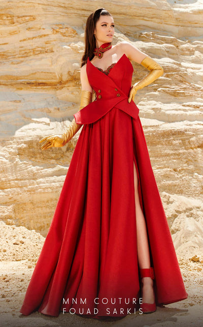 Fouad Sarkis 2767 Red Evening Gown by MNM Couture