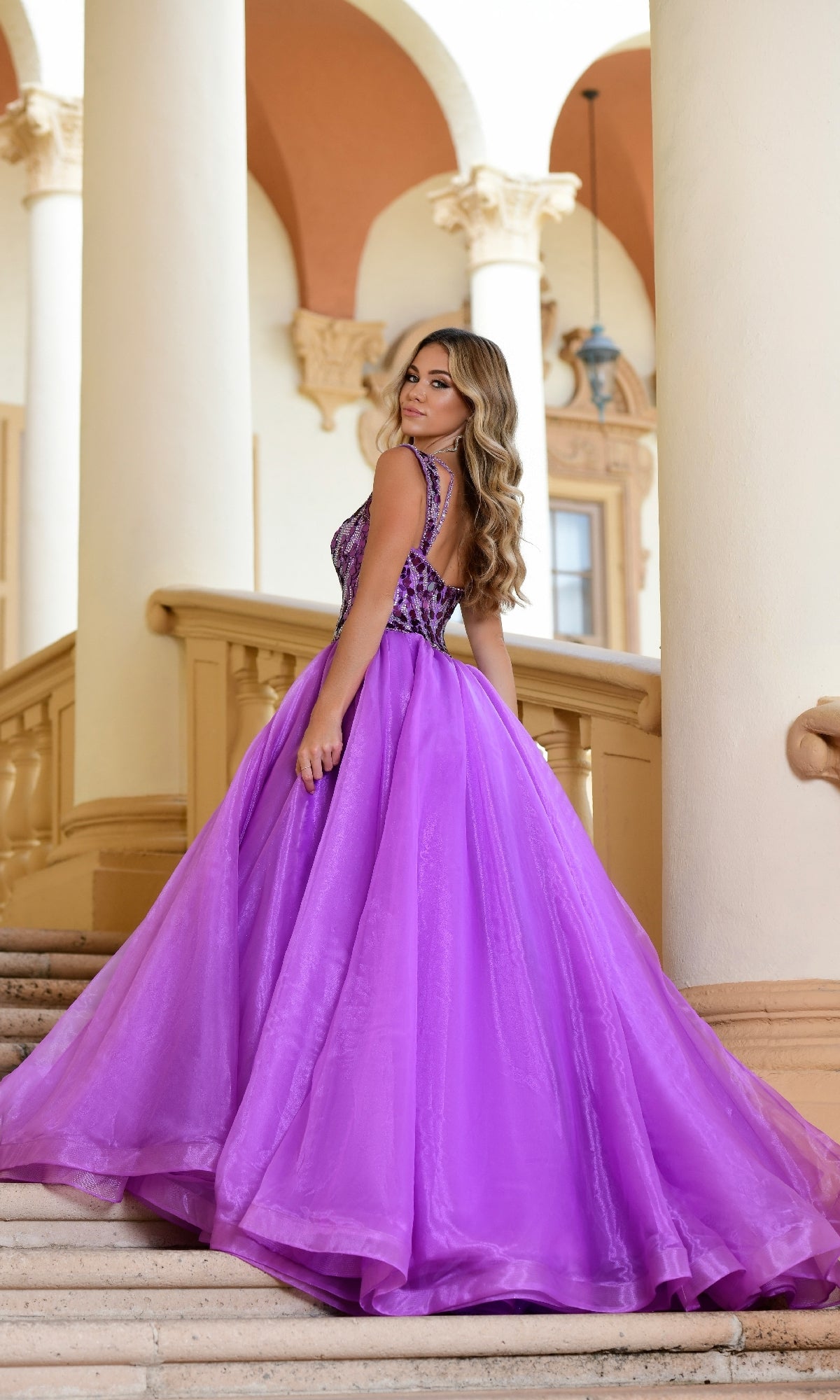 Ava Presley 28579 A-Line V-Neck Open Back Formal Dress