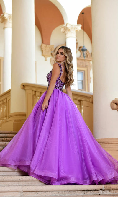 Ava Presley 28579 A-Line V-Neck Open Back Formal Dress