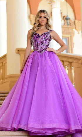 Ava Presley 28579 A-Line V-Neck Open Back Formal Dress