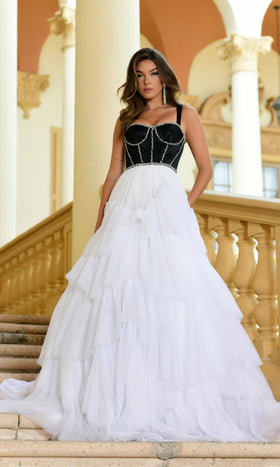 Ava Presley 28592  A-Line Sweetheart Tie Skirt Corset Formal Dress