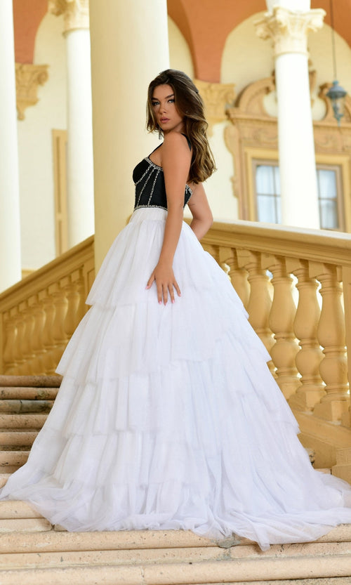 Ava Presley 28592  A-Line Sweetheart Tie Skirt Corset Formal Dress