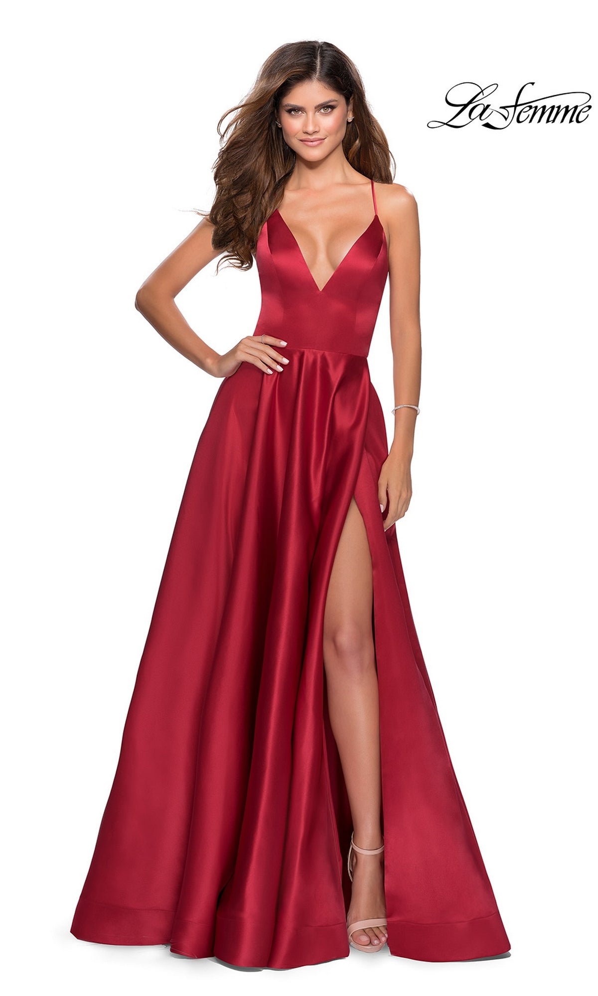 La Femme Deep Red Dresses