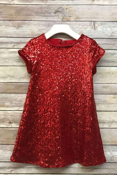 Short Sleeve Sparkle A-Line Dress for Holidays & birthday party by Bella Princess 288