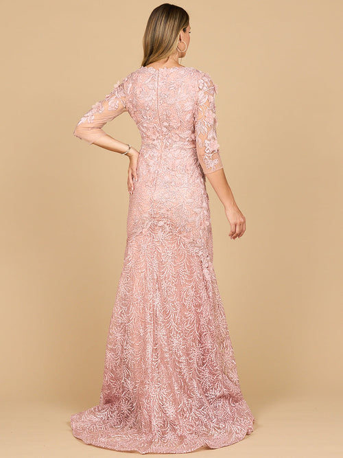 Short Sleeve Lace Mermaid Gown