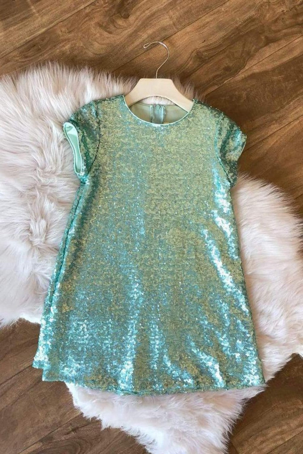 Short Sleeve Sparkle A-Line Dress for Holidays & birthday party by Bella Princess 288