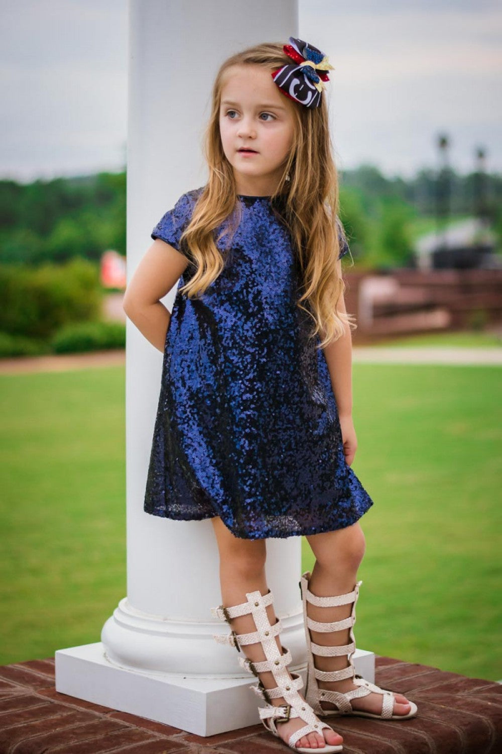 Short Sleeve Sparkle A-Line Dress for Holidays & birthday party by Bella Princess 288