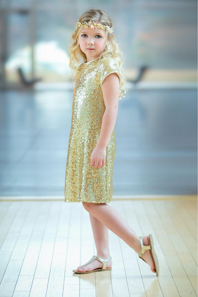 Short Sleeve Sparkle A-Line Dress for Holidays & birthday party by Bella Princess 288